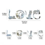 3D LOVE Cat Mirror Wall Sticker Acrylic Paste Home Decoration Cats Wallpaper Bathroom Bedroom Living Door Modern Home Decoration Ewkiki