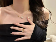 Romantic Sparkling Yellow Rose flower jewelry sets Luxury Exquisite Wedding Engagement inlay Diamond Bracelet Necklace Ring Ewkiki