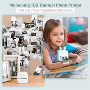 Phomemo T02 Wireless Pocket Thermal Printer Portable Mini Wirelessly BT Connect 203dpi Photo Label Memo List Printing Clearly Ewkiki