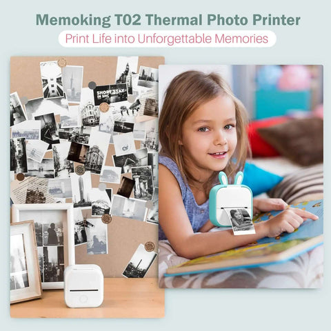 Phomemo T02 Wireless Pocket Thermal Printer Portable Mini Wirelessly BT Connect 203dpi Photo Label Memo List Printing Clearly Ewkiki