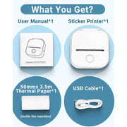 Phomemo T02 Wireless Pocket Thermal Printer Portable Mini Wirelessly BT Connect 203dpi Photo Label Memo List Printing Clearly Ewkiki