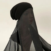 Muslim Instant Hijab Glitter Hijab With Cap Bonnet Instant Satin Silk Hijab Pinless Shawl Headscarf Under Scarf Cover Headwrap Ewkiki