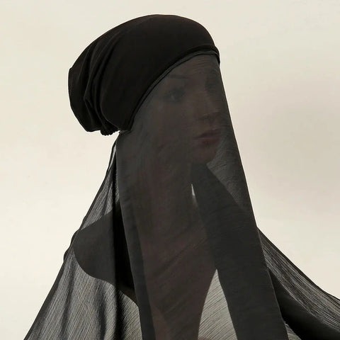 Muslim Instant Hijab Glitter Hijab With Cap Bonnet Instant Satin Silk Hijab Pinless Shawl Headscarf Under Scarf Cover Headwrap Ewkiki