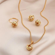 3 Pcs Round Pearl Jewelry Set Of Earring Pendant Necklace For Women Exquisite Fashion Rhinestone Double Wedding Jewelry Set Gift Ewkiki