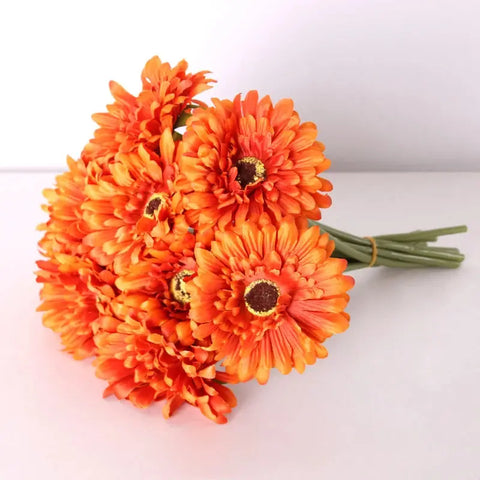 5/10PC Artificial Silk Gerbera Home Decoration Flower Heads Daisy for Wedding Holding Simulation Flowers Garden Home Decoration - Ewkiki
