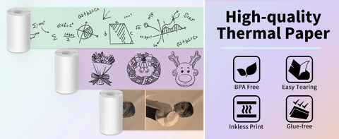 T02 Portable Printer Phomemo Mini Sticker Printer Self-adhesive Labels Inkless Sticker Printer for Journal, Notes, Photo, DIY Ewkiki