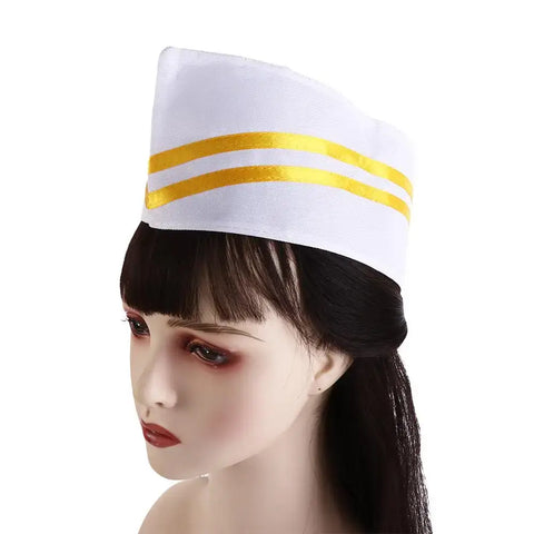 Kitchen Forward Cap Boat Shape Headwear Chef Hat Flat Breathable Cook Cap White Oil-Proof Catering Waiter Hat Cafe
