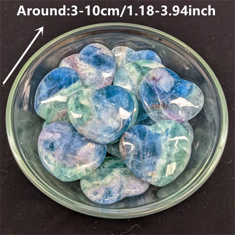1pc Elegant feather fluorite heart shaped love, home decoration stone, crystal collection decoration, home decoration love stone - Ewkiki