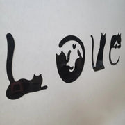3D LOVE Cat Mirror Wall Sticker Acrylic Paste Home Decoration Cats Wallpaper Bathroom Bedroom Living Door Modern Home Decoration Ewkiki