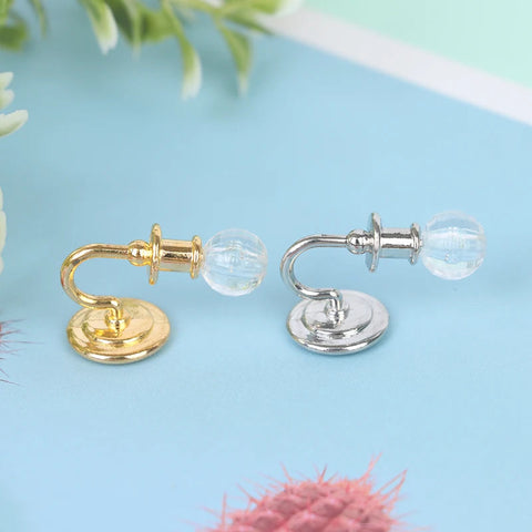 1Pair 1:12 Dollhouse Miniature Crystal Wall Light Lamp Model Doll House Decor Ewkiki