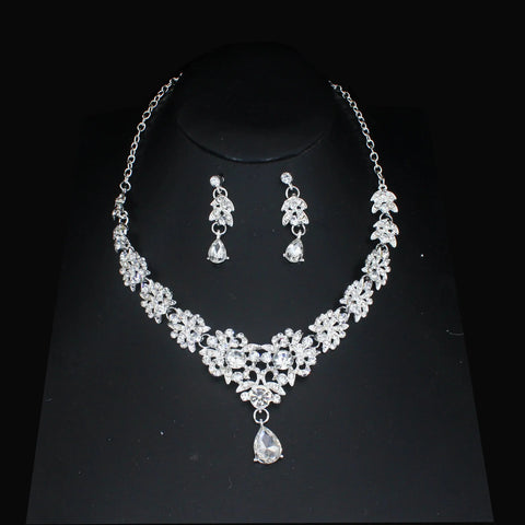 Luxury Bridal Jewelry Sets Women/Girl Gold Color Tiara/Crown Earrings Choker Necklace Bride Jewelry Set Ewkiki