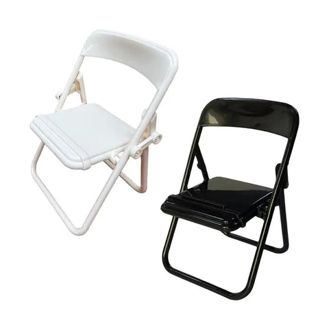1Pc Dollhouse Miniature Chair Plastic Folding Armchair Simulation Furniture dollHouse accessories Black White Ewkiki