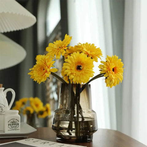 5/10PC Artificial Silk Gerbera Home Decoration Flower Heads Daisy for Wedding Holding Simulation Flowers Garden Home Decoration - Ewkiki