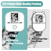 Phomemo T02 Portable Mini Wireless Thermal Pocket Printer Self-adhesive Stickers Use for DIY,Journal Sticker impresora portátil Ewkiki