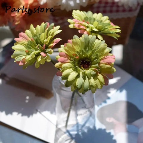 Artificial Silk Gerbera Flowers Wedding Home Decoration Fake Daisy Chrysanthemum Party Home Decoration 3Pcs 6Pcs Batch of 23cm - Ewkiki