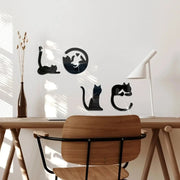 3D LOVE Cat Mirror Wall Sticker Acrylic Paste Home Decoration Cats Wallpaper Bathroom Bedroom Living Door Modern Home Decoration Ewkiki