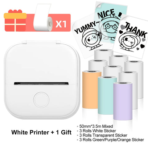 Phomemo T02 Wireless Pocket Thermal Printer Portable Mini Wirelessly BT Connect 203dpi Photo Label Memo List Printing Clearly Ewkiki