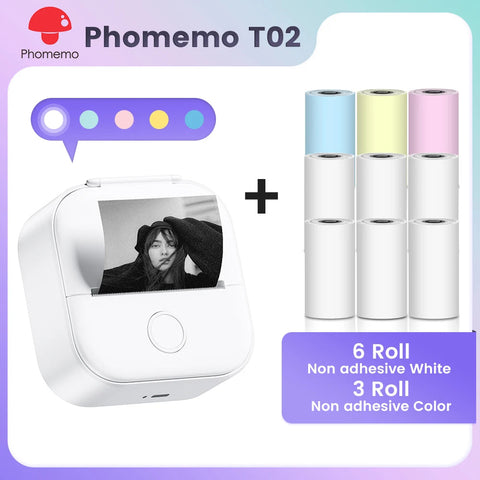 Phomemo T02 Pocket Printer Mini Portable Label Maker Self-adhesive Sticker mini impresora portatil impresora etiqueta adhesivas Ewkiki