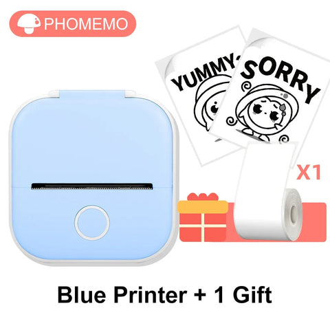 T02 Mini Thermal Printer Phomemo T02 Sticker Maker Machine Portable Bluetooth Pocket Printer Study Supplies for Photos Notes Ewkiki