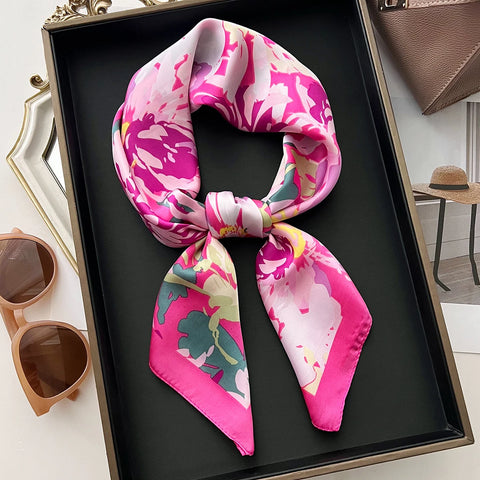 Head Scarf For Women Luxury Square Scarf Bandanna Spring/Summer Headband Hair Scarf Soft Stain Neckerchief For Dress Up you Look
