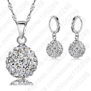 Jewelry High Quality Factory Price Fashion Wholesale Austrial Crystal Colorful 925 Sterling Silver Color Necklace&Earring Sets Ewkiki