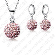 Jewelry High Quality Factory Price Fashion Wholesale Austrial Crystal Colorful 925 Sterling Silver Color Necklace&Earring Sets Ewkiki