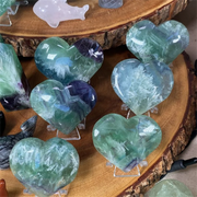 1pc Elegant feather fluorite heart shaped love, home decoration stone, crystal collection decoration, home decoration love stone - Ewkiki