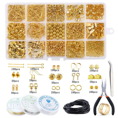 Jewelry Making Supplies Kit with Jewelry Tools, Jewelry Copper Wires Thread and Jewelry Findings for Jewelry Repair and Beading Ewkiki