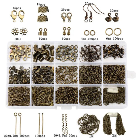 Jewelry Making Supplies Kit with Jewelry Tools, Jewelry Copper Wires Thread and Jewelry Findings for Jewelry Repair and Beading Ewkiki