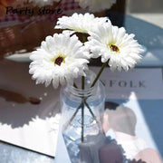 Artificial Silk Gerbera Flowers Wedding Home Decoration Fake Daisy Chrysanthemum Party Home Decoration 3Pcs 6Pcs Batch of 23cm - Ewkiki