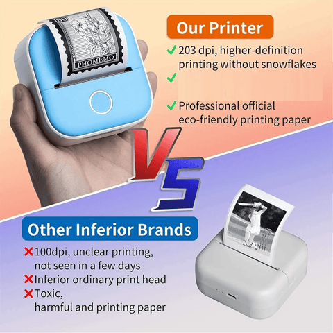 AT42 Portable Mini Thermal Label Printer Home Photo Printer Student Wrong Question Printer Mini Label Printer Price Tag,A Ewkiki
