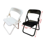 1Pc Dollhouse Miniature Chair Plastic Folding Armchair Simulation Furniture dollHouse accessories Black White Ewkiki