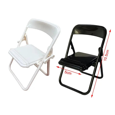 1Pc Dollhouse Miniature Chair Plastic Folding Armchair Simulation Furniture dollHouse accessories Black White Ewkiki
