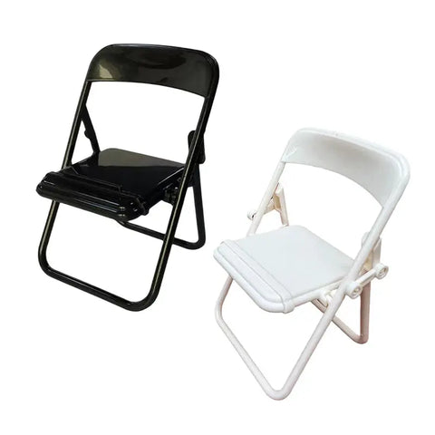 1Pc Dollhouse Miniature Chair Plastic Folding Armchair Simulation Furniture dollHouse accessories Black White Ewkiki