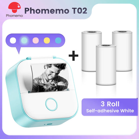 Phomemo T02 Pocket Printer Mini Portable Label Maker Self-adhesive Sticker mini impresora portatil impresora etiqueta adhesivas Ewkiki