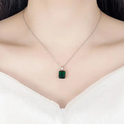 925 Sterling Silver Elegant Jewelry Sets Ring Earrings Necklace For Women Rectangle Geometry Zircon Wedding Accessories Ewkiki