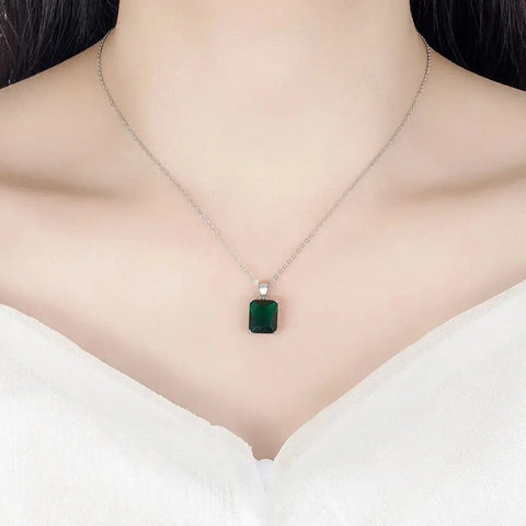 925 Sterling Silver Elegant Jewelry Sets Ring Earrings Necklace For Women Rectangle Geometry Zircon Wedding Accessories Ewkiki