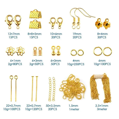 Jewelry Making Supplies Kit with Jewelry Tools, Jewelry Copper Wires Thread and Jewelry Findings for Jewelry Repair and Beading Ewkiki