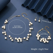 Women's Elegant Jewelry Set Multi-layered Imitation Pearl Necklaces Bracelets Earrings Simple Daily Wear Dating Party Weddings Ewkiki