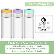 T02 Portable Printer Phomemo Mini Sticker Printer Self-adhesive Labels Inkless Sticker Printer for Journal, Notes, Photo, DIY Ewkiki