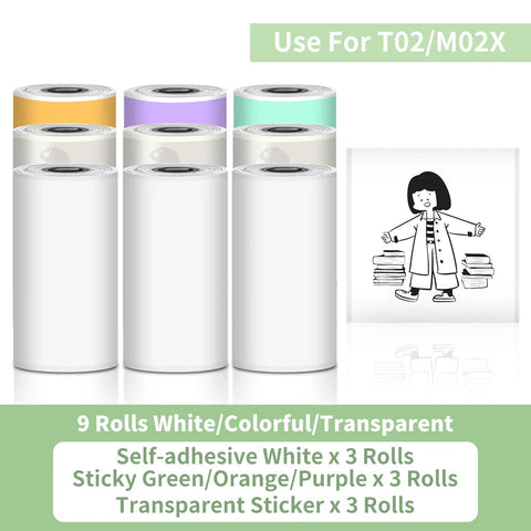 T02 Portable Printer Phomemo Mini Sticker Printer Self-adhesive Labels Inkless Sticker Printer for Journal, Notes, Photo, DIY Ewkiki