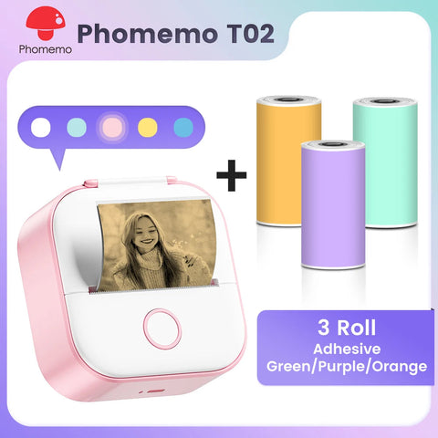 Phomemo T02 Pocket Printer Mini Portable Label Maker Self-adhesive Sticker mini impresora portatil impresora etiqueta adhesivas Ewkiki