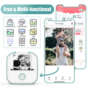 Phomemo T02 Portable Mini Wireless Thermal Pocket Printer Self-adhesive Stickers Use for DIY,Journal Sticker impresora portátil Ewkiki