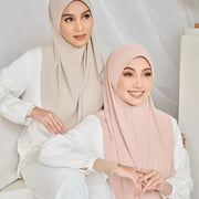 Modal Hijab Scarf Hijabs for Women Hijab Turban Arab Headgear Double Round Headscarf Bonnet Hijab Turbante Feminino Para Festa Ewkiki