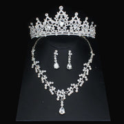 Luxury Bridal Jewelry Sets Women/Girl Gold Color Tiara/Crown Earrings Choker Necklace Bride Jewelry Set Ewkiki