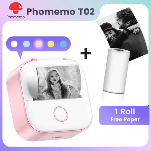 Phomemo T02 Pocket Printer Mini Portable Label Maker Self-adhesive Sticker mini impresora portatil impresora etiqueta adhesivas Ewkiki