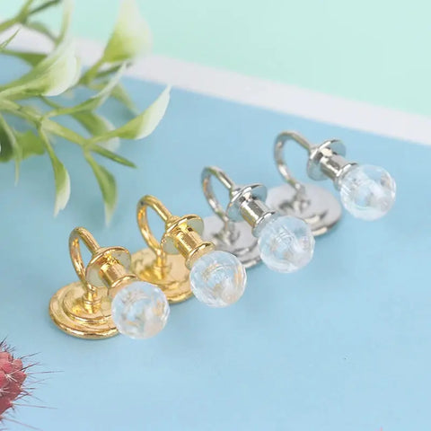 1Pair 1:12 Dollhouse Miniature Crystal Wall Light Lamp Model Doll House Decor - Ewkiki
