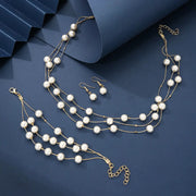 Women's Elegant Jewelry Set Multi-layered Imitation Pearl Necklaces Bracelets Earrings Simple Daily Wear Dating Party Weddings Ewkiki