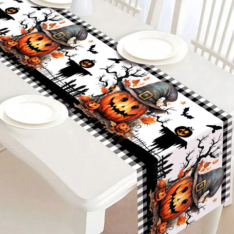 Halloween Table Runner Halloween Party Decoration Kids Favors Spooky Pumpkin Ghost Table Runner Trick or Treat Party Supplies
