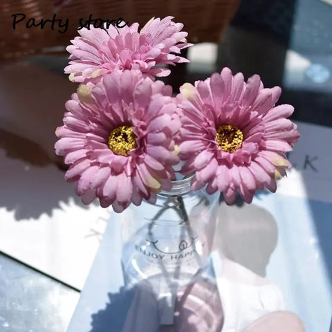 Artificial Silk Gerbera Flowers Wedding Home Decoration Fake Daisy Chrysanthemum Party Home Decoration 3Pcs 6Pcs Batch of 23cm - Ewkiki